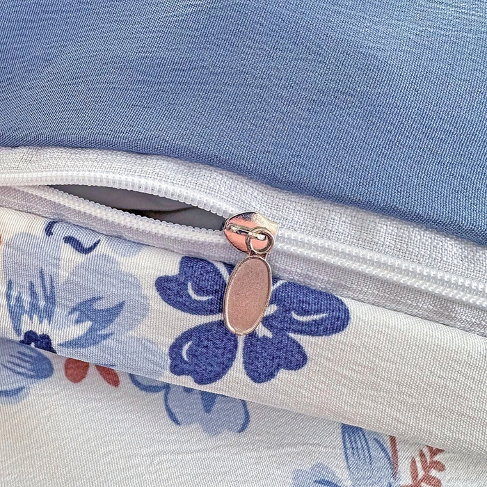 91家纺网 家纺一手货源 找家纺 美莱 2023直播爆款水洗棉麻四件套小清新套件可谈价 暗香