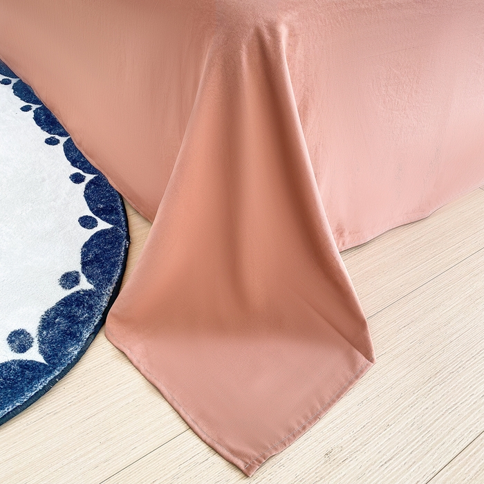 91家纺网 家纺一手货源 找家纺 美莱 2023直播爆款水洗棉麻四件套小清新套件可谈价 木槿