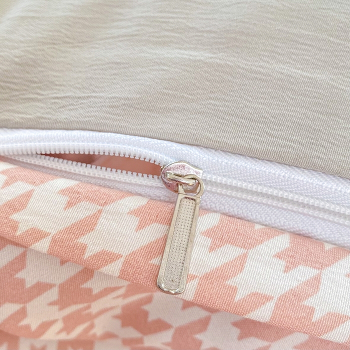 91家纺网 家纺一手货源 找家纺 美莱 2023直播爆款水洗棉麻四件套小清新套件可谈价 千鸟格