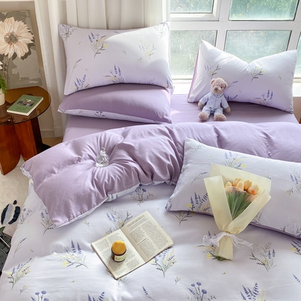 美莱 2023直播爆款水洗棉麻四件套小清新套件可谈价 仙草