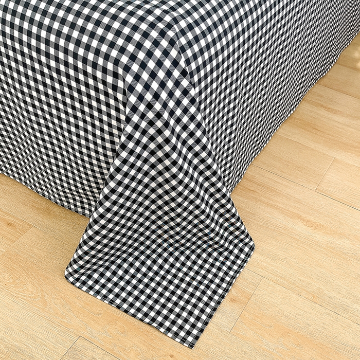 91家纺网 家纺一手货源 找家纺 曼谷 新款毛巾绣四件套ins煤球图案柔软磨毛水洗棉套件  煤球-小黑