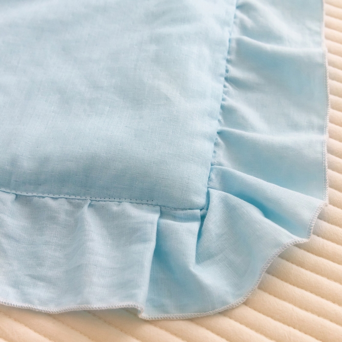 91家纺网 家纺一手货源 找家纺 喜多兔 2023新款小轻柔纱布纯棉双层纱空调被 蓝色Q企鹅