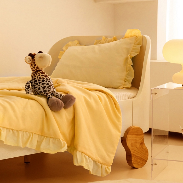 91家纺网 家纺一手货源 找家纺 喜多兔 2023新款小轻柔纱布纯棉双层纱空调被 黄色Q小鸡