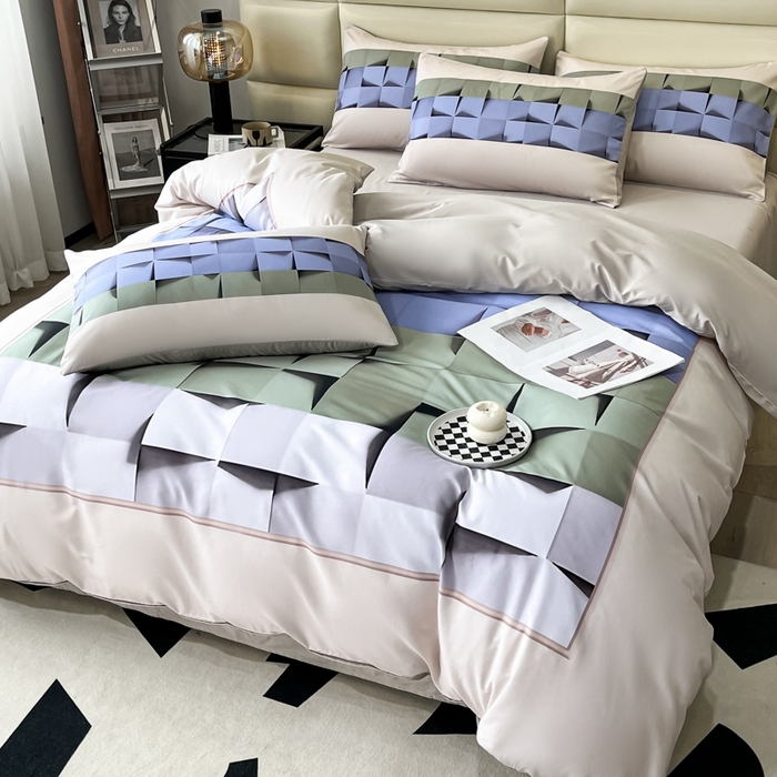 91家纺网 家纺一手货源 找家纺 （总）安莱生活 2023新款长绒棉数码大版数码印花居家高级风四件套