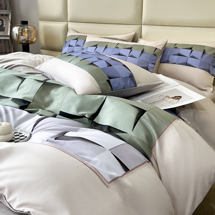 91家纺网 家纺一手货源 找家纺 （总）安莱生活 2023新款长绒棉数码大版数码印花居家高级风四件套