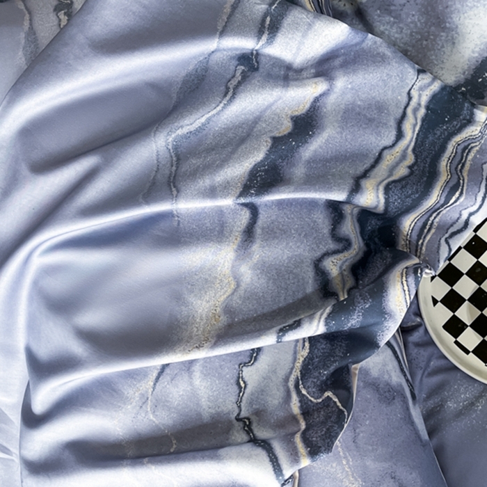 91家纺网 家纺一手货源 找家纺 安莱生活 2023新款长绒棉数码大版数码印花居家高级风四件套 琉璃