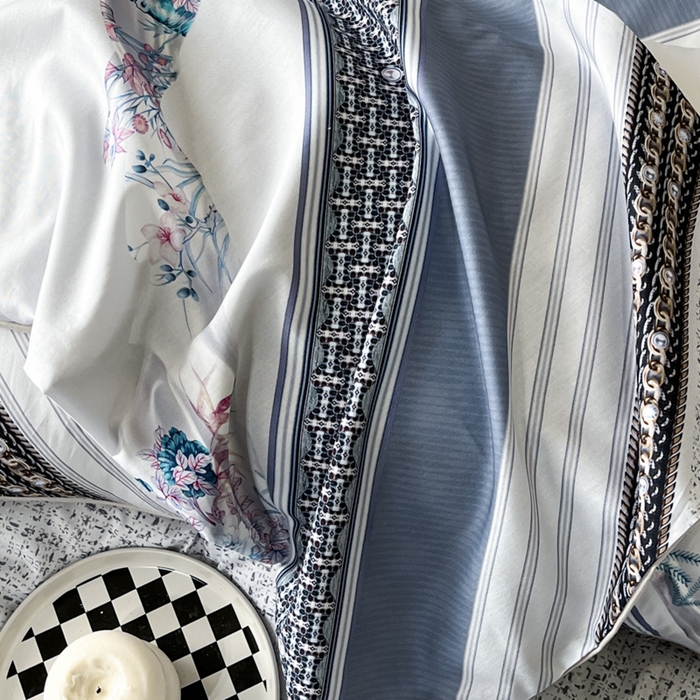 91家纺网 家纺一手货源 找家纺 安莱生活 2023新款长绒棉数码大版数码印花居家高级风四件套 魅影