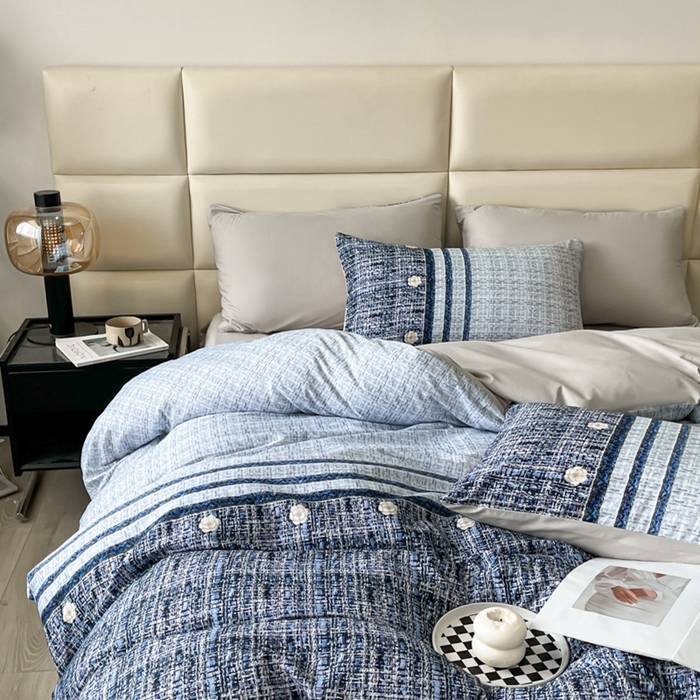 91家纺网 家纺一手货源 找家纺 安莱生活 2023新款长绒棉数码大版数码印花居家高级风四件套 香奢