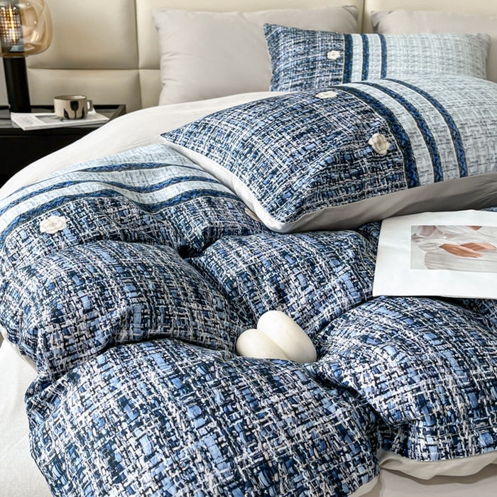 91家纺网 家纺一手货源 找家纺 安莱生活 2023新款长绒棉数码大版数码印花居家高级风四件套 香奢