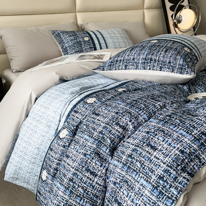 91家纺网 家纺一手货源 找家纺 安莱生活 2023新款长绒棉数码大版数码印花居家高级风四件套 香奢