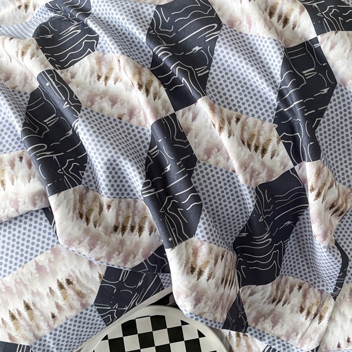 91家纺网 家纺一手货源 找家纺 安莱生活 2023新款长绒棉数码大版数码印花居家高级风四件套 威廉