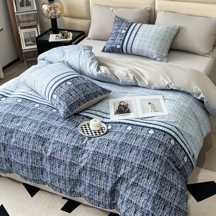 91家纺网 家纺一手货源 找家纺 安莱生活 2023新款长绒棉数码大版数码印花居家高级风四件套 香奢