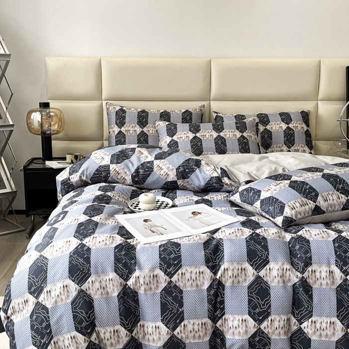 91家纺网 家纺一手货源 找家纺 安莱生活 2023新款长绒棉数码大版数码印花居家高级风四件套 威廉