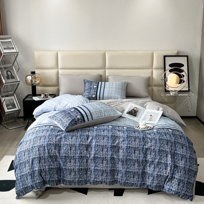 91家纺网 家纺一手货源 找家纺 安莱生活 2023新款长绒棉数码大版数码印花居家高级风四件套 香奢