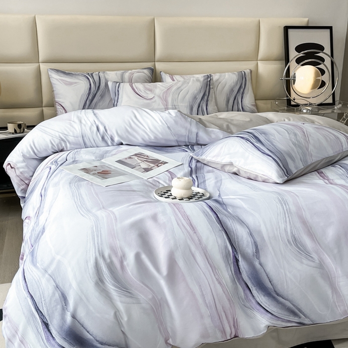 91家纺网 家纺一手货源 找家纺 安莱生活 2023新款长绒棉数码大版数码印花居家高级风四件套 虚迷