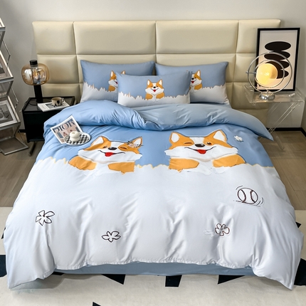 91家纺网 家纺一手货源 找家纺 （总）安莱生活 2023新款长绒棉数码大版数码印花居家高级风四件套