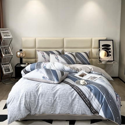 91家纺网 家纺一手货源 找家纺 （总）安莱生活 2023新款长绒棉数码大版数码印花居家高级风四件套