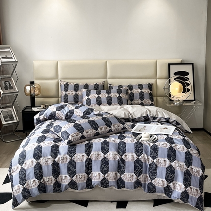 91家纺网 家纺一手货源 找家纺 （总）安莱生活 2023新款长绒棉数码大版数码印花居家高级风四件套