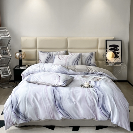 91家纺网 家纺一手货源 找家纺 （总）安莱生活 2023新款长绒棉数码大版数码印花居家高级风四件套