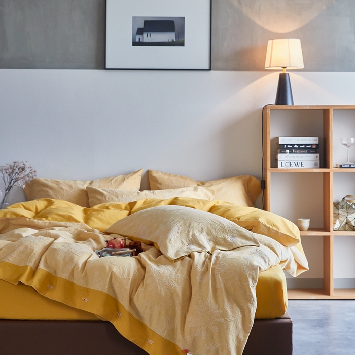 91家纺网 家纺一手货源 找家纺 （总）安莱生活2023新品双层纱大提花高奢工艺款四件套馥香系列