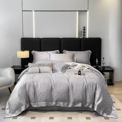 91家纺网 家纺一手货源 找家纺 （总）娇逸 2024新款60支天丝提花四件套-凌烟蝶舞