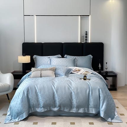 91家纺网 家纺一手货源 找家纺 （总）娇逸 2024新款60支天丝提花四件套-凌烟蝶舞