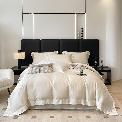 91家纺网 家纺一手货源 找家纺 （总）娇逸 2024新款60支天丝提花四件套-凌烟蝶舞