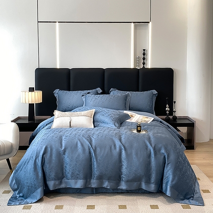 91家纺网 家纺一手货源 找家纺 （总）娇逸 2024新款60支天丝提花四件套-凌烟蝶舞