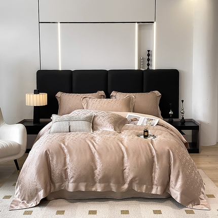 91家纺网 家纺一手货源 找家纺 （总）娇逸 2024新款60支天丝提花四件套-凌烟蝶舞