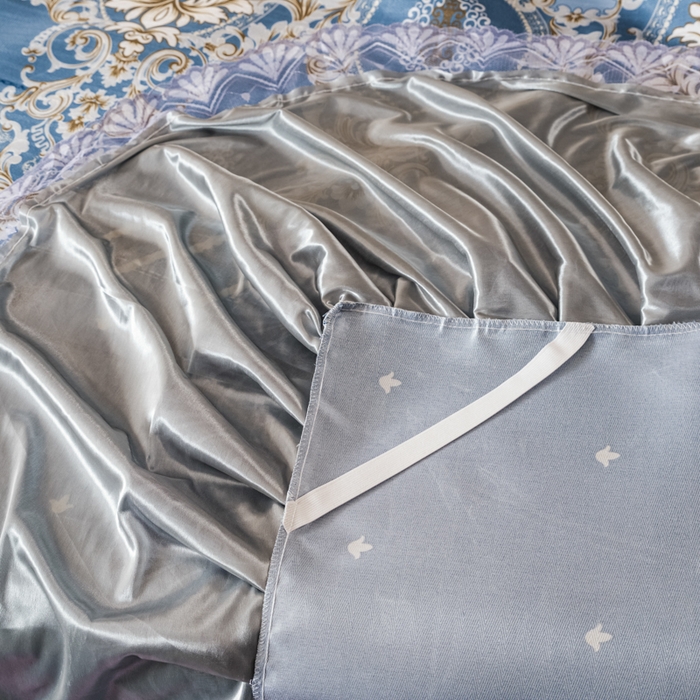 91家纺网 家纺一手货源 找家纺 美莱家纺 2023直播爆款冰丝凉席床裙款单件三件套可谈价 欧式风情