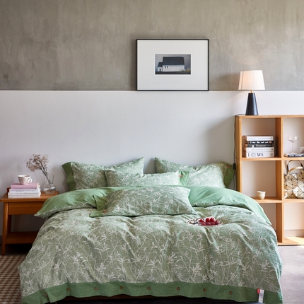 （总）安莱生活 2023新款双层纱大提花高奢工艺款四件套-疯狂生长