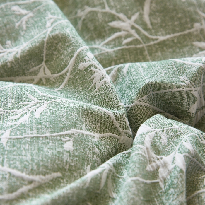 91家纺网 家纺一手货源 找家纺 安莱生活 2023新款双层纱大提花高奢工艺款四件套-疯狂生长 疯狂生长--草绿