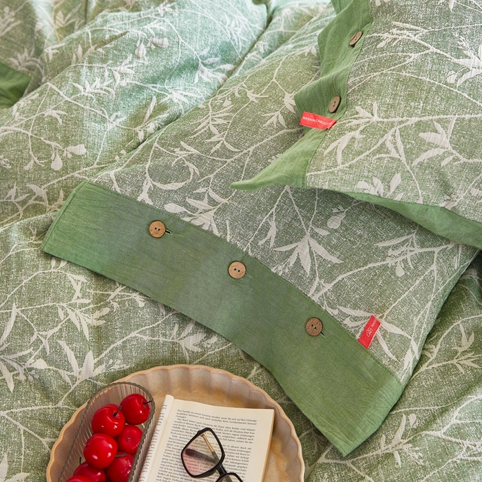 91家纺网 家纺一手货源 找家纺 （总）安莱生活 2023新款双层纱大提花高奢工艺款四件套-疯狂生长