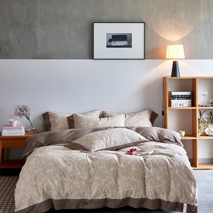 安莱生活 2023新款双层纱大提花高奢工艺款四件套-疯狂生长 疯狂生长--咖色