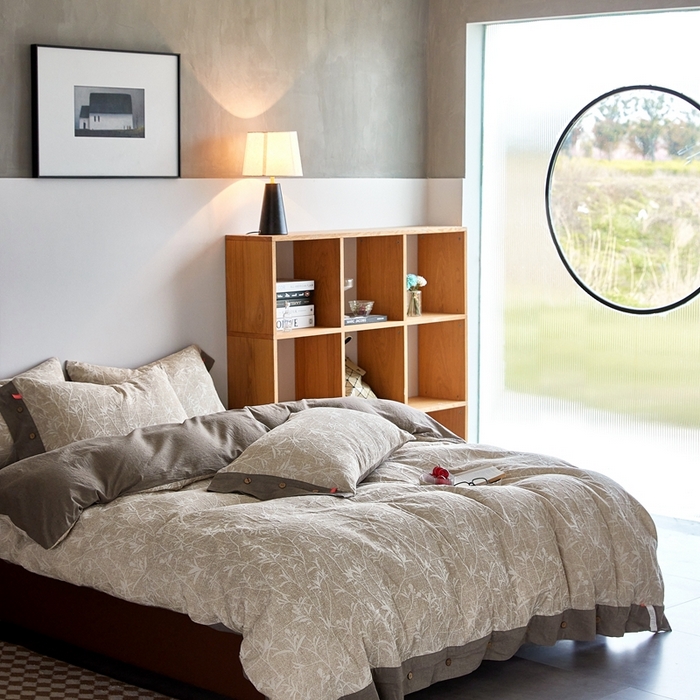 91家纺网 家纺一手货源 找家纺 安莱生活 2023新款双层纱大提花高奢工艺款四件套-疯狂生长 疯狂生长--咖色