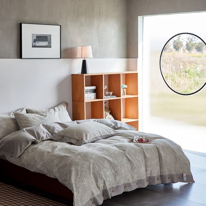 91家纺网 家纺一手货源 找家纺 安莱生活 2023新款双层纱大提花高奢工艺款四件套-疯狂生长 疯狂生长--银灰