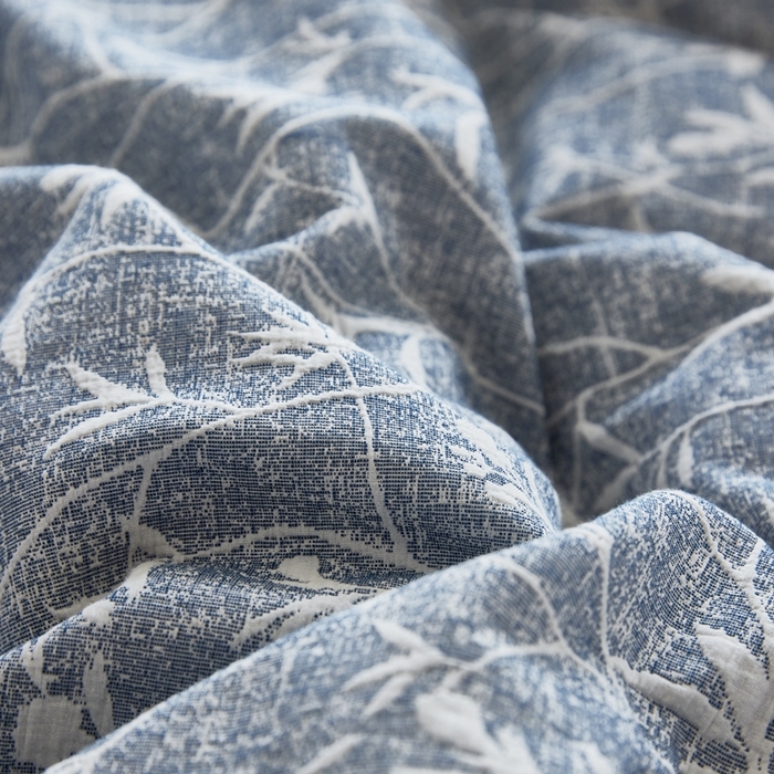 91家纺网 家纺一手货源 找家纺 安莱生活 2023新款双层纱大提花高奢工艺款四件套-疯狂生长 疯狂生长--牛仔蓝