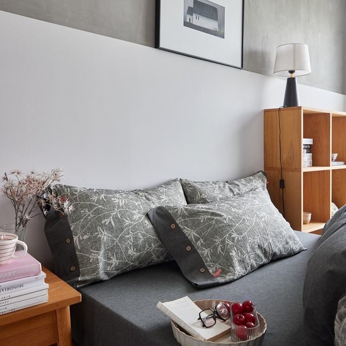 91家纺网 家纺一手货源 找家纺 安莱生活 2023新款双层纱大提花高奢工艺款四件套-疯狂生长 疯狂生长--深灰