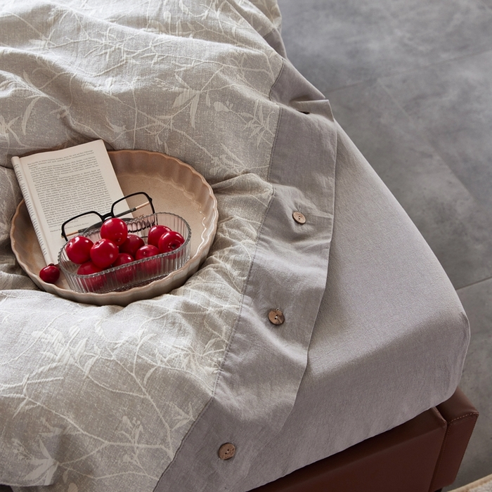 91家纺网 家纺一手货源 找家纺 安莱生活 2023新款双层纱大提花高奢工艺款四件套-疯狂生长 疯狂生长--银灰