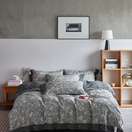 91家纺网 家纺一手货源 找家纺 （总）安莱生活 2023新款双层纱大提花高奢工艺款四件套-疯狂生长