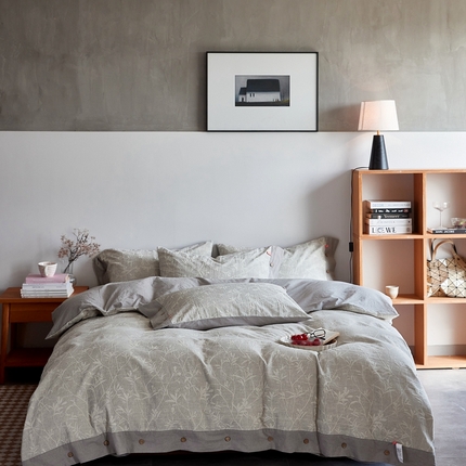 91家纺网 家纺一手货源 找家纺 （总）安莱生活 2023新款双层纱大提花高奢工艺款四件套-疯狂生长