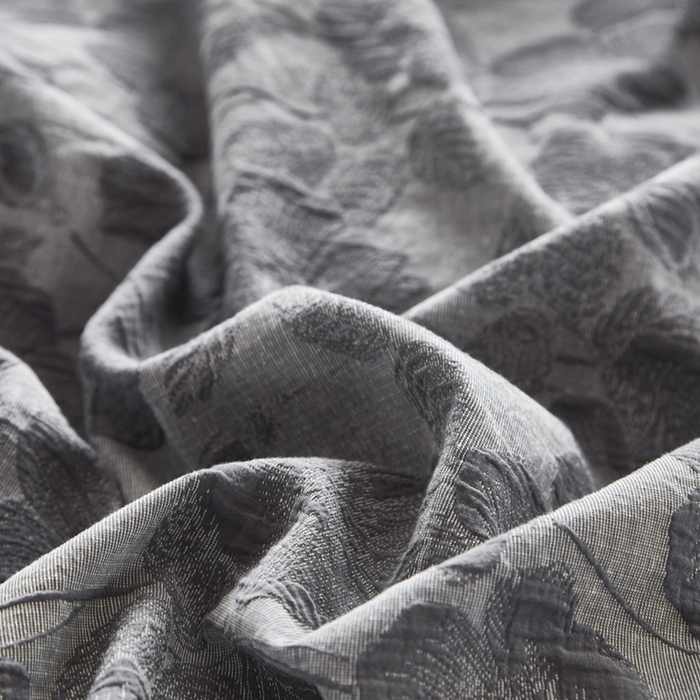 91家纺网 家纺一手货源 找家纺 安莱生活 2023新款双层纱大提花高奢工艺款四件套-虞美人 虞美人--灰色