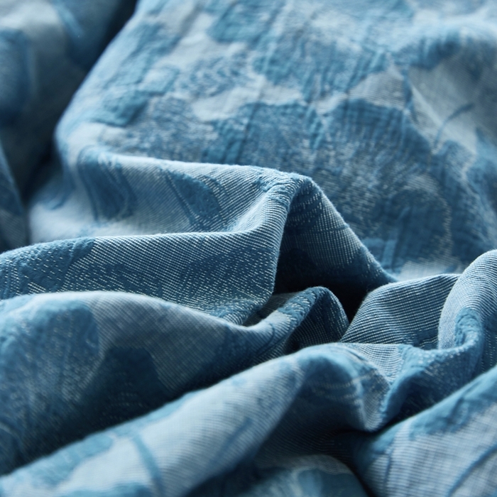 91家纺网 家纺一手货源 找家纺 安莱生活 2023新款双层纱大提花高奢工艺款四件套-虞美人 虞美人--克莱因蓝