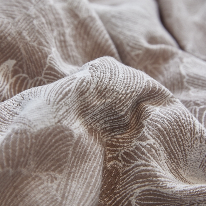 91家纺网 家纺一手货源 找家纺 安莱生活 2023新品双层纱大提花高奢工艺款四件套-国色天香系列 国色天香--浅灰