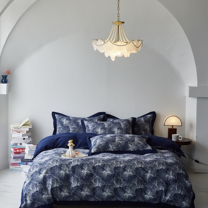 91家纺网 家纺一手货源 找家纺 （总）安莱生活 2023新品双层纱大提花高奢工艺款四件套-国色天香系列