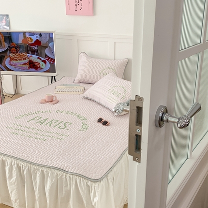 昔可家纺 2023新款四色字母乳胶凉席 紫底字母