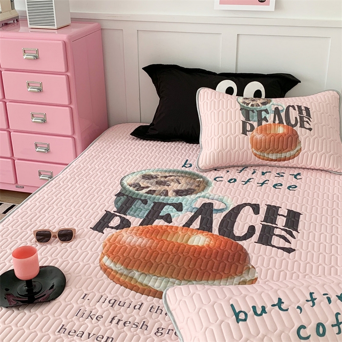 91家纺网 家纺一手货源 找家纺 昔可家纺 2023新款ins创意风乳胶凉席 贝果早餐