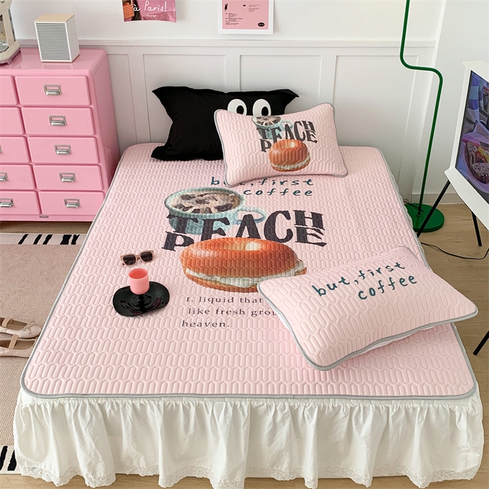 91家纺网 家纺一手货源 找家纺 昔可家纺 2023新款ins创意风乳胶凉席 贝果早餐