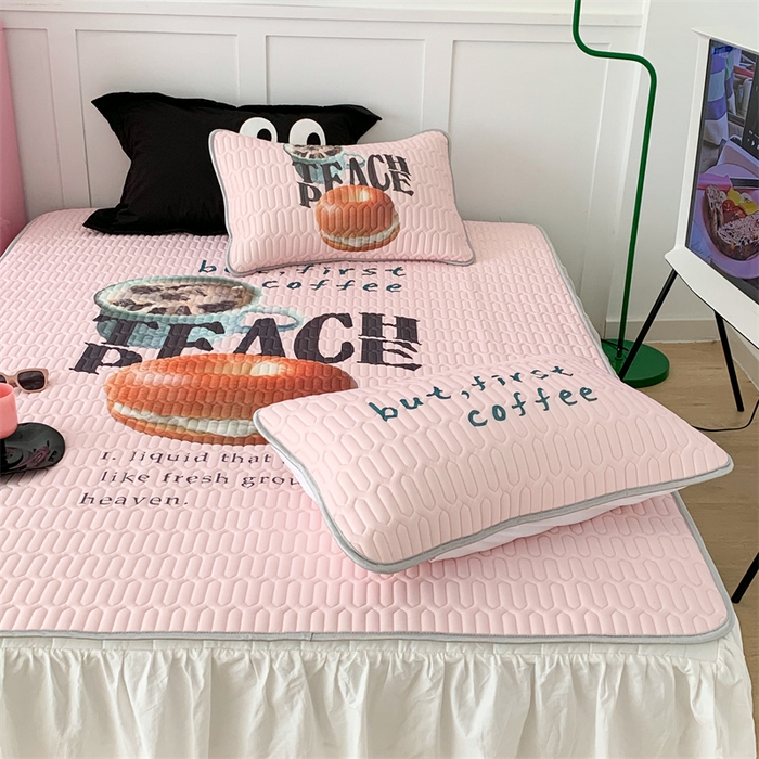 91家纺网 家纺一手货源 找家纺 昔可家纺 2023新款ins创意风乳胶凉席 贝果早餐