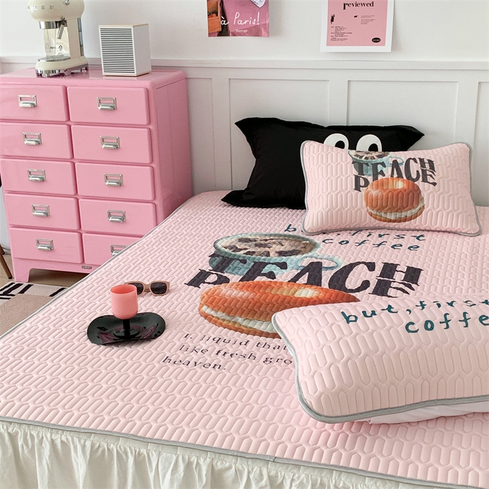 91家纺网 家纺一手货源 找家纺 昔可家纺 2023新款ins创意风乳胶凉席 贝果早餐